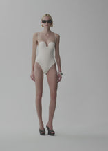 Load and play video in Gallery viewer, Retro bustier swimsuit in cream
