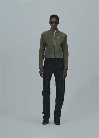 PF25 LEATHER 04 JACKET GREEN SUEDE