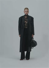 Load and play video in Gallery viewer, Long leather tailored coat in black
