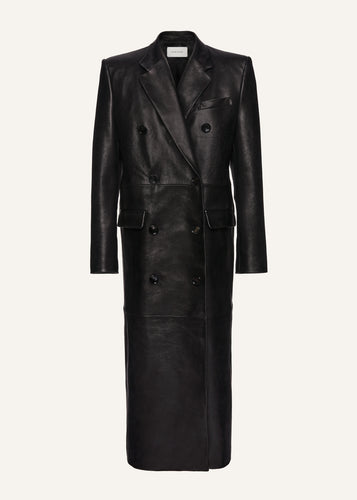 AW21 LEATHER 04 COAT BLACK
