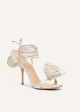 Load image into Gallery viewer, RE23 FLOWER SHOES IVORY SATIN

