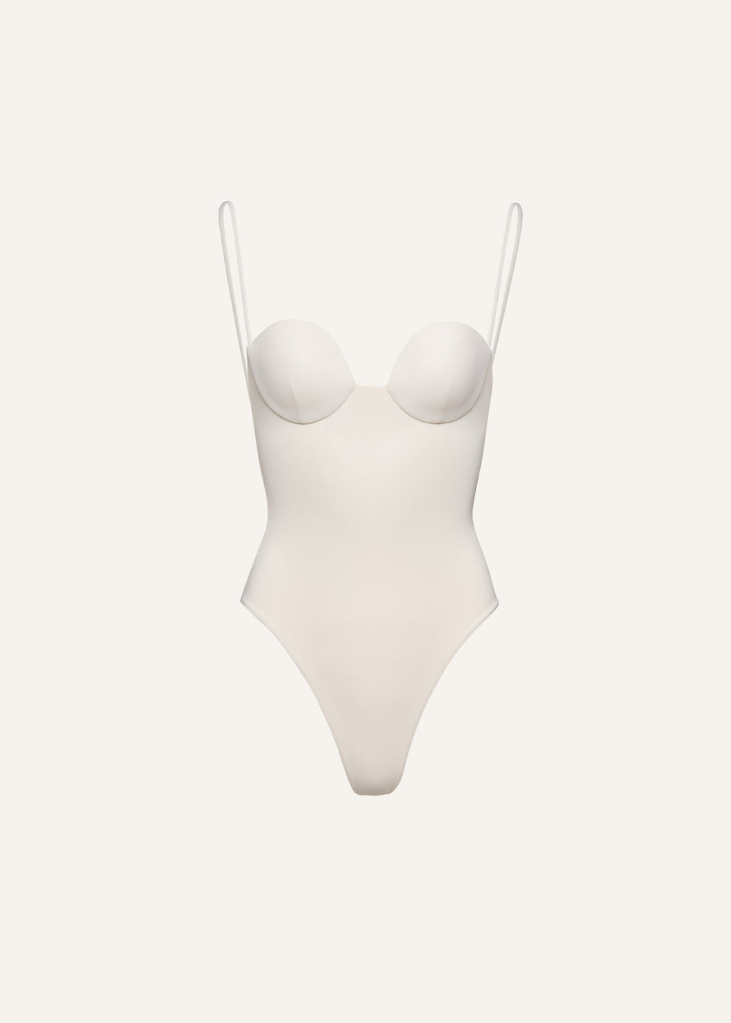 Retro bustier swimsuit in cream