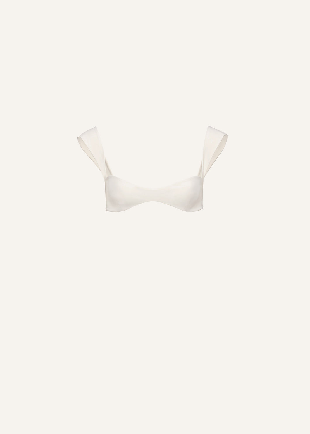 Retro bustier swim top in cream